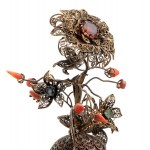 Two filigree and amber palm vases