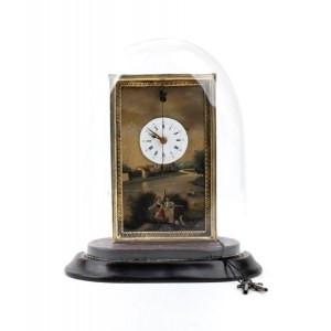 Table clock with glass dome