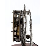 Silver table clock with glass dome
