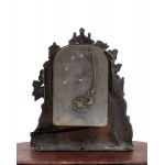 Silver table clock with glass dome