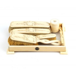 English Victorian ivory toilet set