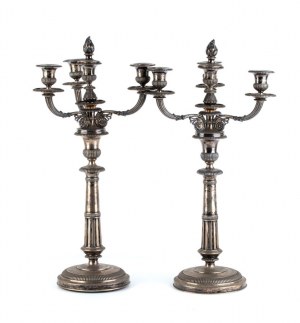 Caber Emanuele, Caber Emanuele A pair of Italian silver candelabras