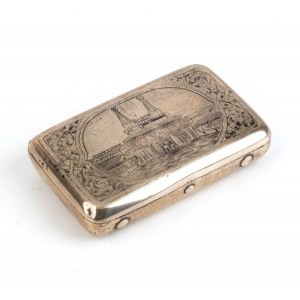 A Russian silver and niello snuff box