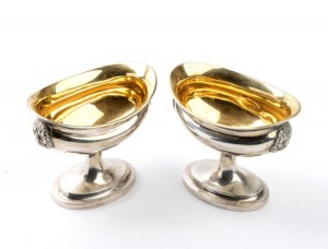 Georg Christian Friedrich Sick or Johann Christoph Sick, Georg Christian Friedrich Sick or Johann Christoph Sick Pair of German silver salt cellars