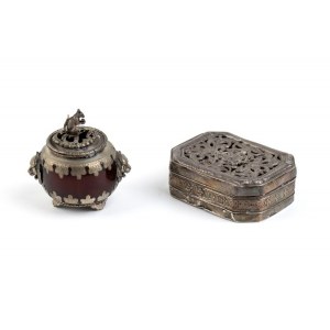 Two solid silver boxes