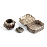 Two solid silver boxes