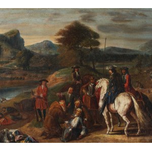 PO BITWIE, 1 poł. XVIII w., MALARZ FRANCUSKI
