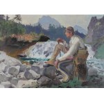 Stanisław GAŁEK (1876-1961), Góral nad potokiem tatrzańskim (1926)