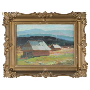 Michał STAŃKO (1901-1969), Pejzaż górski z chatami