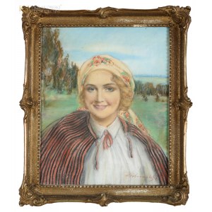 Aleksander DOBROWOLSKI (1888-1950), Kobieta w kwiecistej chuście