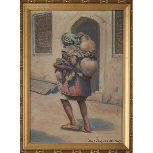 Józef Mikołaj POCHWALSKI (1888-1963), Scena orientalna - powrót od studni (1929)