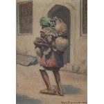 Józef Mikołaj POCHWALSKI (1888-1963), Scena orientalna - powrót od studni (1929)