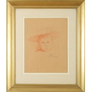 Józef Mikołaj POCHWALSKI (1888-1963), Portret dziecka w kapeluszu (1910)