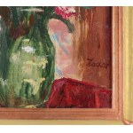 Witold ZACHAREWICZ (1929-1985), Bukiet piwonii w zielonym wazonie (1980)