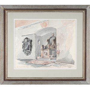 Wiktor ZIN (1925-2007), Wnętrze kościoła Kamedułów na Bielanach (1983)