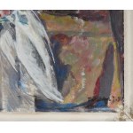 Teresa WALLIS-JONIAK (ur. 1926), Martwa natura z pejzażem (lata 90.)