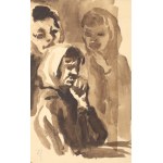 Maria HISZPAŃSKA-NEUMANN (1917-1980), Notatki portretowe - zestaw czterech rysunków (lata 40.)