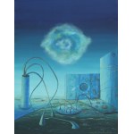 Jerzy WRÓBLEWSKI (1933-2000), Pejzaże surrealistyczne w błękicie - zestaw dwóch prac (1987)