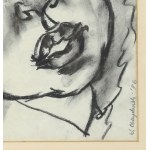 Wiesław OBRZYDOWSKI (1938-2017), Portret kobiety z grzywką (1986)