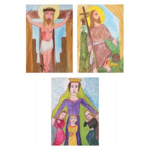 Marianna WIŚNIOS (1909 (?)-1996), Święci - zestaw trzech prac (1994)