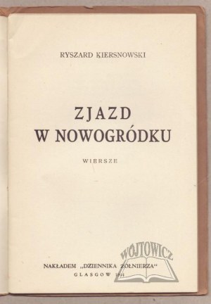 KIERSNOWSKI Ryszard, Reunion in Novogrudok. Poems.