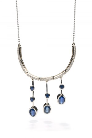 Necklace with sapphires and diamonds early 21st century.