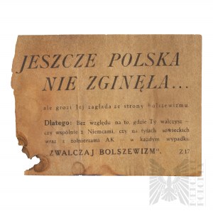 2WW/Warschauer Aufstand - Deutsches Propaganda-Flugblatt Kampf dem Bolschewismus - Polen ist noch nicht tot