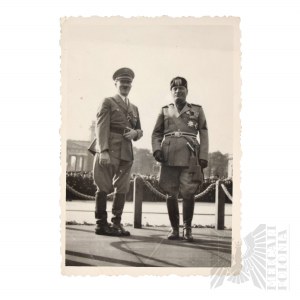 Third German Reich - Photo of Adolf Hitler and Benito Mussolini - Berlin 1937 (?).