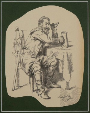 Leopold LOEFFLER (1827-1898), Żołnierz z Winem 1881