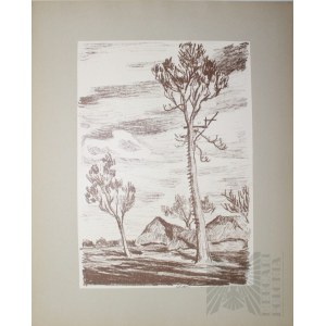 Autolitografii Artystów Legionistów 1935 - Stanisław Kamocki “Stanowisko Obserwatora I Sygnowane Sepia