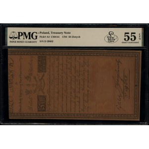 50 zloty polacchi, 8.06.1794; serie D, numerazione 2968....