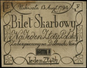 1 złoty polski, 13.08.1794; seria F; Lucow 42f (R8) - i...
