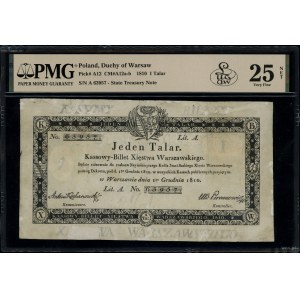 1 tolar, 1.12.1810; série A, číslování 63957, signatura co...
