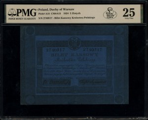 5 złotych polskich, 1824; seria A, numeracja 2740517, p...