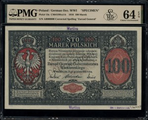 100 Polish marks, 9.12.1916; General, series A, num...