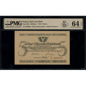 5 polnische Mark, 17.05.1919; Serie S, Nummerierung 200319....
