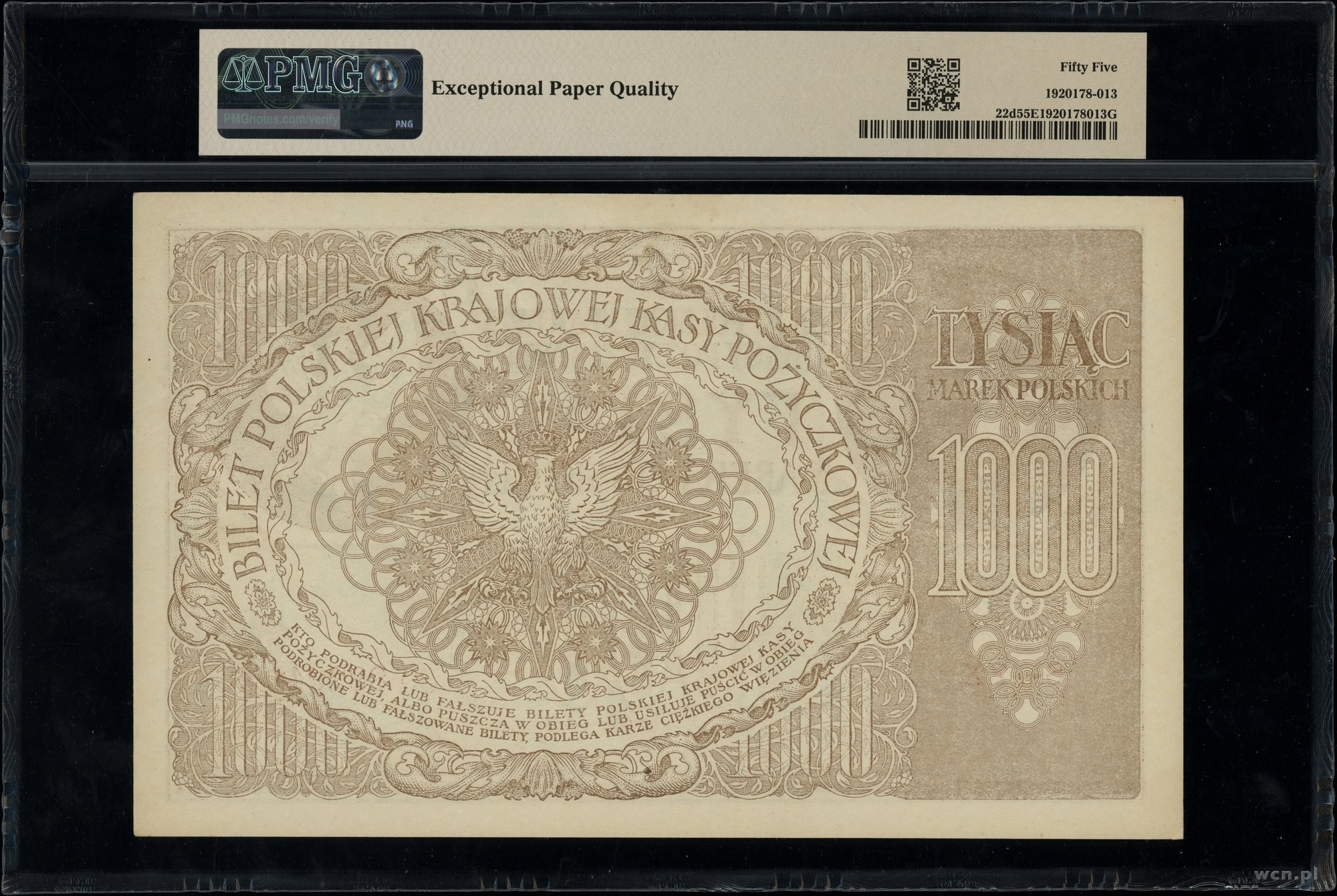 1,000 Polish marks, 17.05.1919; ZX series, numbering 8