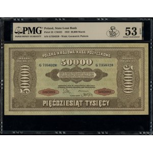 50.000 polnische Mark, 10.10.1922; Serie G, Nummerierung 7...