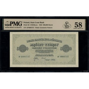500 000 polských marek, 30.08.1923; série AP, číslování...