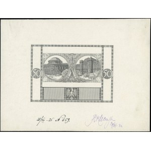 50 zloty, 28.08.1925; one-sided steelor proof print....