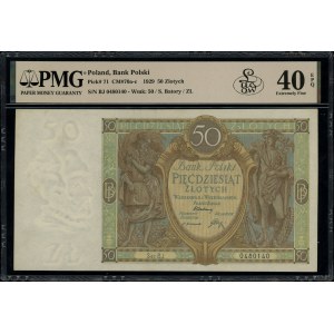 50 zl., 1.09.1929; séria B.J. - odroda s dvoma k...