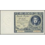 5 złotych, 2.01.1930; seria EA., numeracja 2126910; Luc...