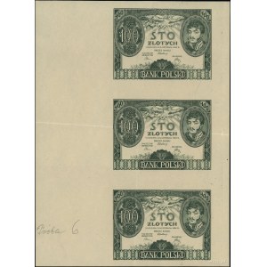 100 oro, 9.11.1934; prova di stampa in verde ...