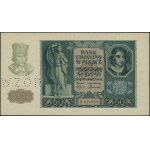 50 zlotých, 1.03.1940; série B, číslování 0000000, dvojitá...