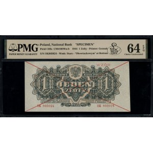 1 złoty, 1944; w klauzuli OBOWIĄZKOWYM, seria ОК, numer...