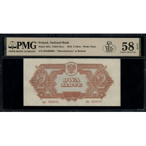 2 złote, 1944; w klauzuli OBOWIĄZKOWE, seria Bn, numera...