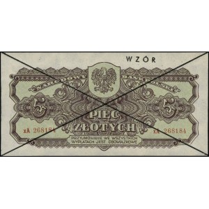 5 złotych, 1944; w klauzuli OBOWIĄZKOWE, seria zastępcz...