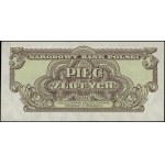 5 złotych, 1944; w klauzuli OBOWIĄZKOWE, seria НО, nume...
