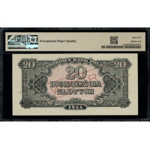 20 złotych, 1944; w klauzuli OBOWIĄZKOWE, seria Rz, num...