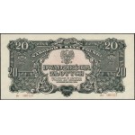 20 złotych, 1944; w klauzuli OBOWIĄZKOWE, seria Ar, num...